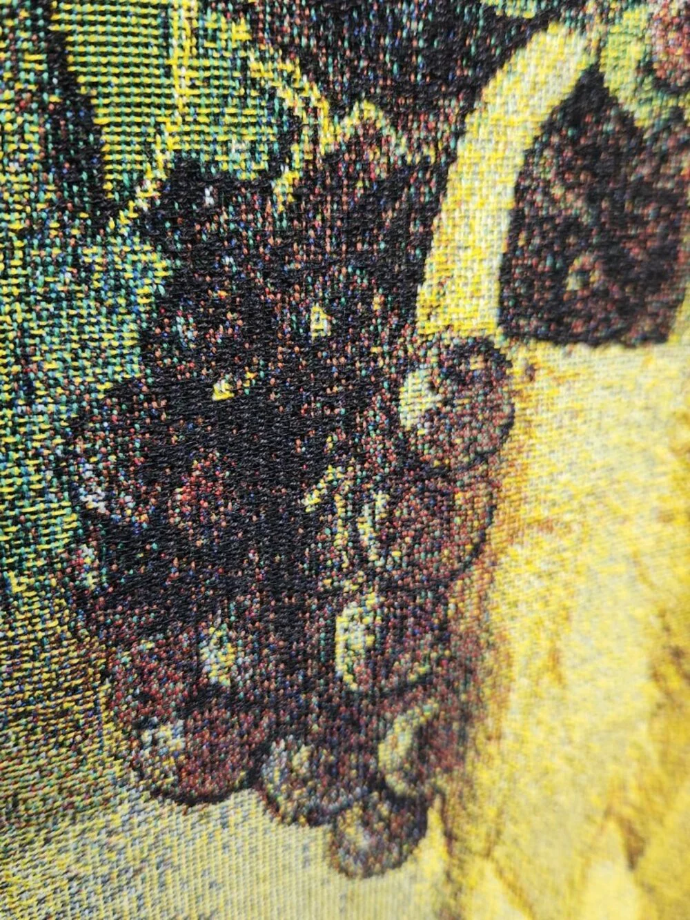 VTG Woven Tapestry Wall Hanging Wine Cellar Scene 42x52 Riddle & Cockrell